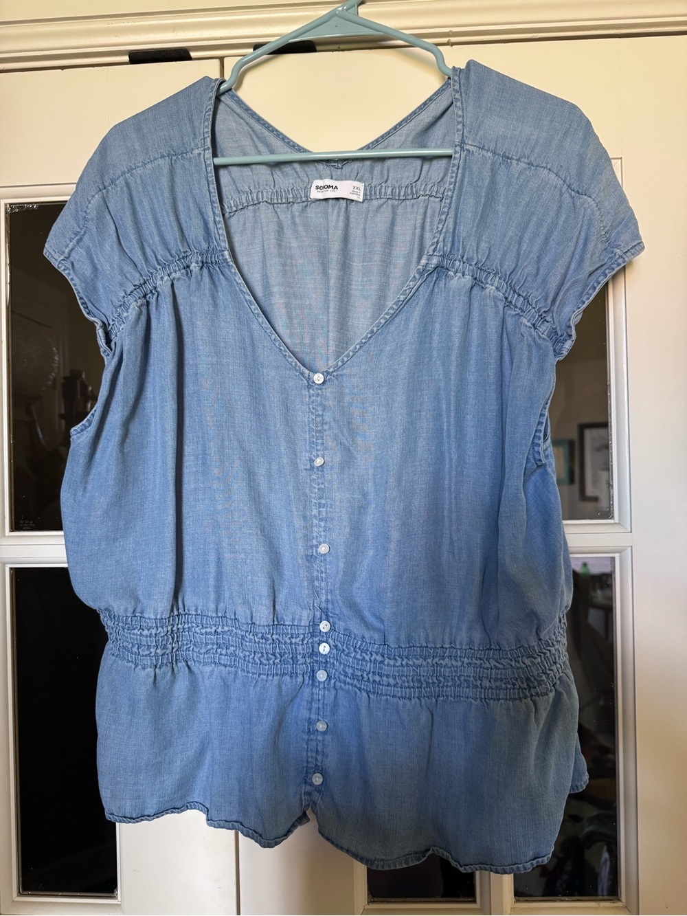 Sonoma Light Blue Denim Button-Front Blouse